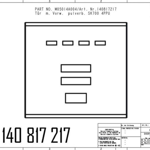 140817217 - DOOR + DISPLAY + PRESET POWDER COATED. SK700 4PPU